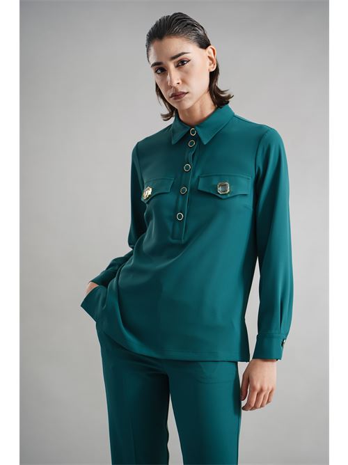 Completo in crepe GM by Gai Mattiolo | GM3553VERDE